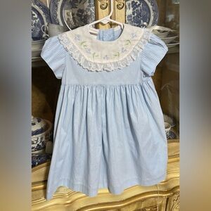 Vintage Polly Flinders blue heirloom dress 4t girls Easter